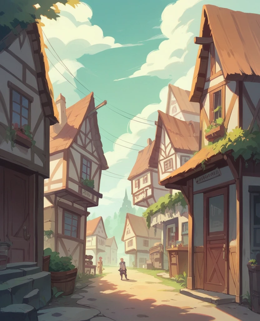 Kisa Gotami wandering through the village, asking for help, desperate and determined.