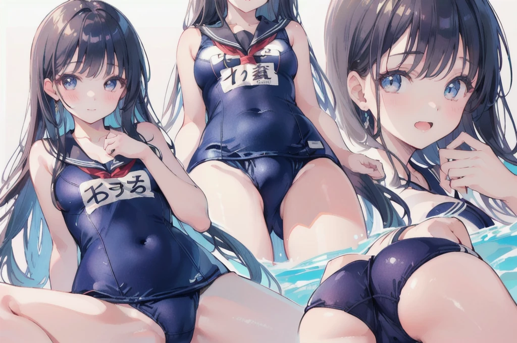 (Highest quality, 8K, 32k, masterpiece, Ultra-high resolution,:1.2),born, One girl,Super cute , Natural light,Clear, shining eyes, 20-year-old ,Fair skin, (( School Swimsuit)), Close-up shot, Wedge Shape, Laugh shyly, Long Hair, (Ecstasy:1.3) ,(Last:1.2), (Vulgarity:1.3), (It&#39;s a mess:1.1),(vapor:1.1),(Wet:0.8),(trembling:0.8),(tears:0.7) ,(Drooling:0.6),(Sweat:0.8), Embarrassing, blush,, ((White Background)), From below, 