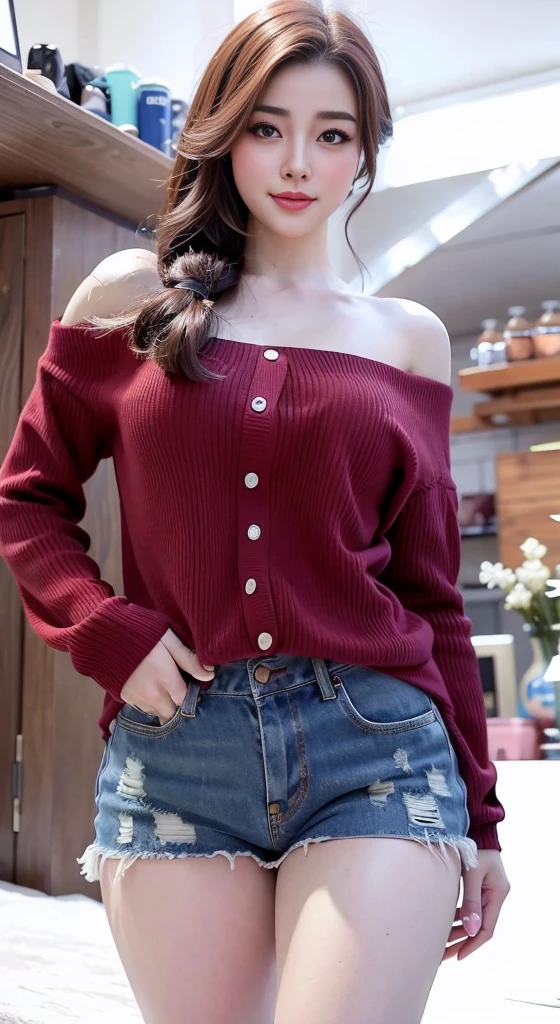 Best Quality, Ultra High Definition, (Photorealistic:1.4),Sunset Light, Korean Women, Detailed Photo, Smiling, Sexy, Black Shirt, Facing Camera, Close-up (Masterpiece: 1.3), (8K, Photorealistic, Best Quality: 1.4), (1girl), Beautiful Face, (Realistic Face),Beautiful Hairstyle, Realistic eyes, beautiful detail eyes, (realistic skin), beautiful skin, (sweater), absurd, attractive, ultra high resolution, ultra realistic, high definition, golden ratio,Good hands、10、high-reaster-piece、highest quality、head:1.3、((Hasselblad photo))、Fine Skin、crisp focus、(Light like a movie)、gentle lighting、Dynamic Ungle、[:(detailed face:1.2):0.2]、The chest is large.、Sweating, skin flow.:1.2、(((In the kitchen))) Erotic smile　Audience view　Colossal　having　sleeveless　Quench the upper arm.　I'm sticking out.　open legs　Nipples are visible.　cleanliness　Large kitchen　bedroom　Wine Glass　　 Negative prompt　Pubic hair can be seen.
Negative Pro, smiling, ((detailed face )), ((detailed beauti vagina)), ((detailed body ((naked)))) , (((The massage central))), (((room master))), Highly detailed face and skin texture, Detailed eyes, Double eyelid,big breasts,masterpiece,super fine eyes,super fine hand,shiny white skin