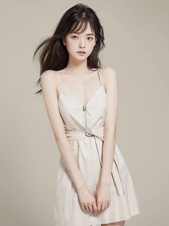 (Highest quality:1.5)、(Masterpiece:1.5)、(high resolution:1.5)、(raw photos:1.5)、realistic、Virtual image、Highly detailed、Film pellets、Fine skin、Soft, natural light、symmetrical on both sides、8K、ภาพประกอบที่Delicate and prettyงามอย่างยิ่ง、
1 girl comes in、Random hairstyle、Slender legs、Delicate and pretty、perfect face、beautiful eyes、White and bright skin、Real human skin、hair follicles、(Japanese students:1.2)、Young face、From the waist upwards、big, full breasts、