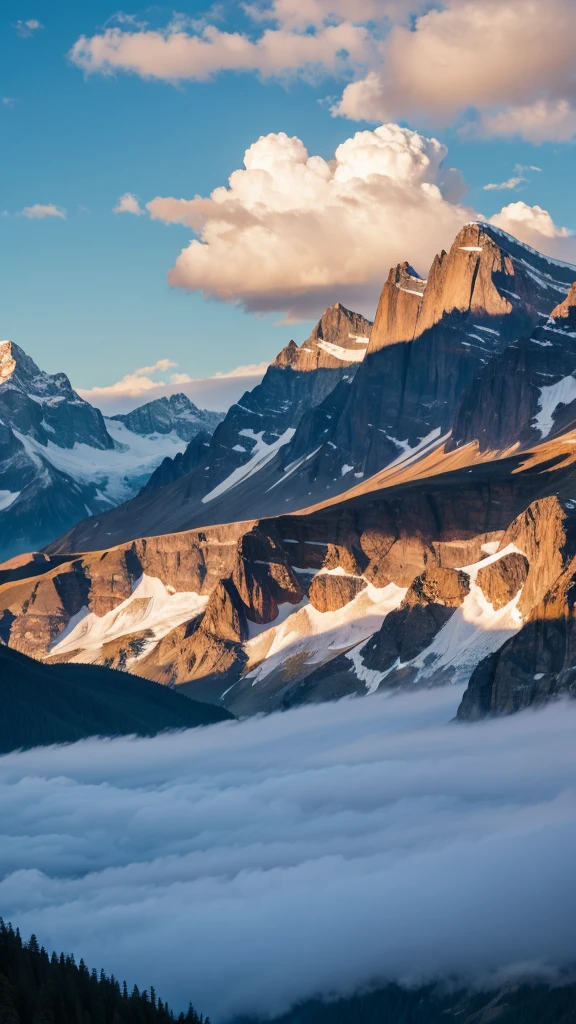 Spectacular mountain views　mysterious　Heart Cloud