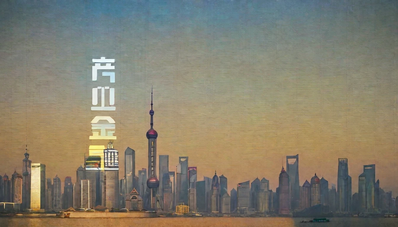 Shanghai, urban landscape, architecture, non-human, blue sky,(sunny day:1.5), sunshine, city, sky, scenery, mountains, clouds, outdoor, skyscraper,Sun, dazzling sunshine,