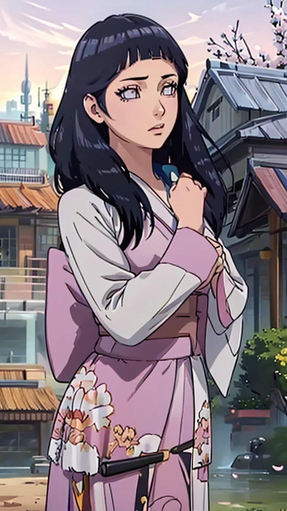 a beautiful girl, 1girl, beautiful detailed eyes, beautiful detailed lips, extremely detailed face, long eyelashes, intricate hair detail, delicate facial features, serene expression, anime style, beautiful detailed kimono, elegant posture, cinematic lighting, vibrant colors, fantasy landscape, glowing sakura petals, detailed background, (best quality,4k,8k,highres,masterpiece:1.2),ultra-detailed,(realistic,photorealistic,photo-realistic:1.37)