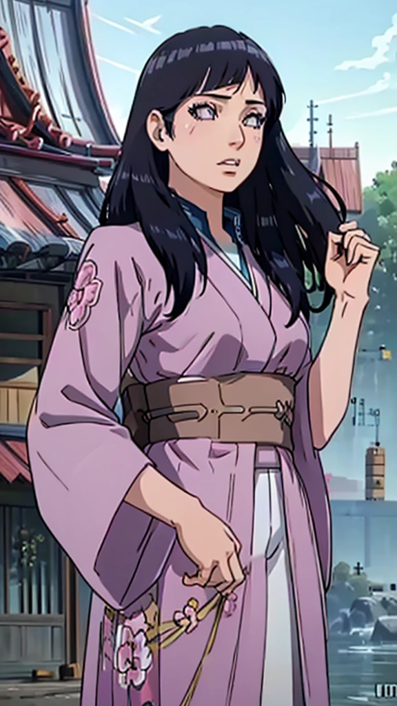 a beautiful girl, 1girl, beautiful detailed eyes, beautiful detailed lips, extremely detailed face, long eyelashes, intricate hair detail, delicate facial features, serene expression, anime style, beautiful detailed kimono, elegant posture, cinematic lighting, vibrant colors, fantasy landscape, glowing sakura petals, detailed background, (best quality,4k,8k,highres,masterpiece:1.2),ultra-detailed,(realistic,photorealistic,photo-realistic:1.37)