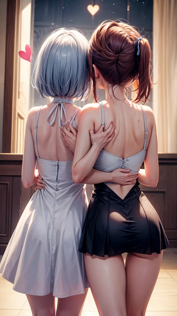 Back side Couple and heart with hands
