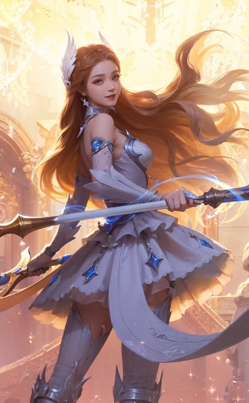 Realistic, Lunox from Mobile legends, ultra detail, high quality, masterpiece, ultra hd, perfect face, perfect detail, fokus high detail, detail face, smile
