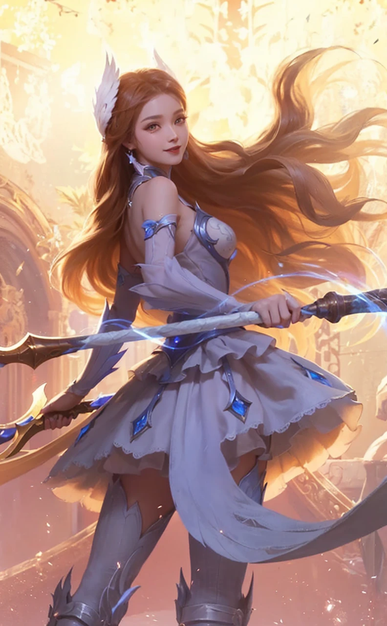 Realistic, Lunox from Mobile legends, ultra detail, high quality, masterpiece, ultra hd, perfect face, perfect detail, fokus high detail, detail face, smile