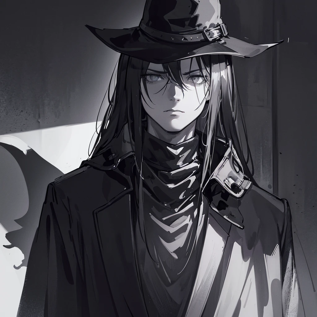 detailed portrait of a serial killer, man in black trench coat and black gloves, full rectangular mask, menacing expression, dark and moody atmosphere, chiaroscuro lighting, dramatic shadows, cinematic composition, realistic rendering, dark color palette, high contrast, gritty and grim, photorealistic, hyper detailed, masterpiece