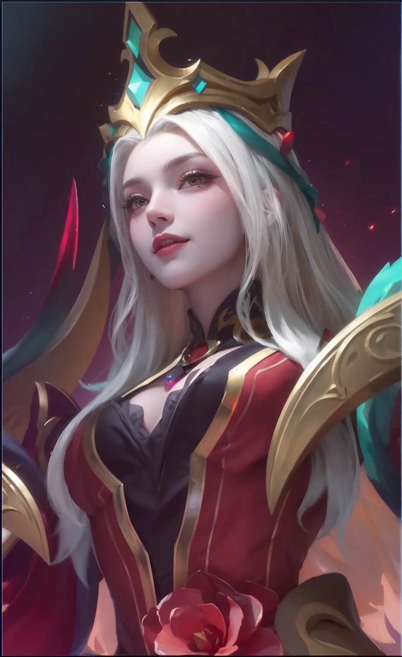 Realistic, Lunox from Mobile legends, ultra detail, high quality, masterpiece, ultra hd, perfect face, perfect detail, fokus high detail, detail face, smile