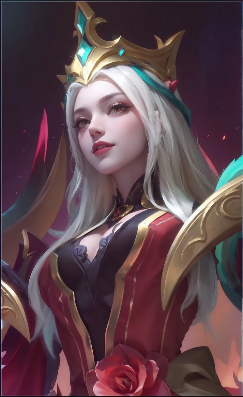 Realistic, Lunox from Mobile legends, ultra detail, high quality, masterpiece, ultra hd, perfect face, perfect detail, fokus high detail, detail face, smile