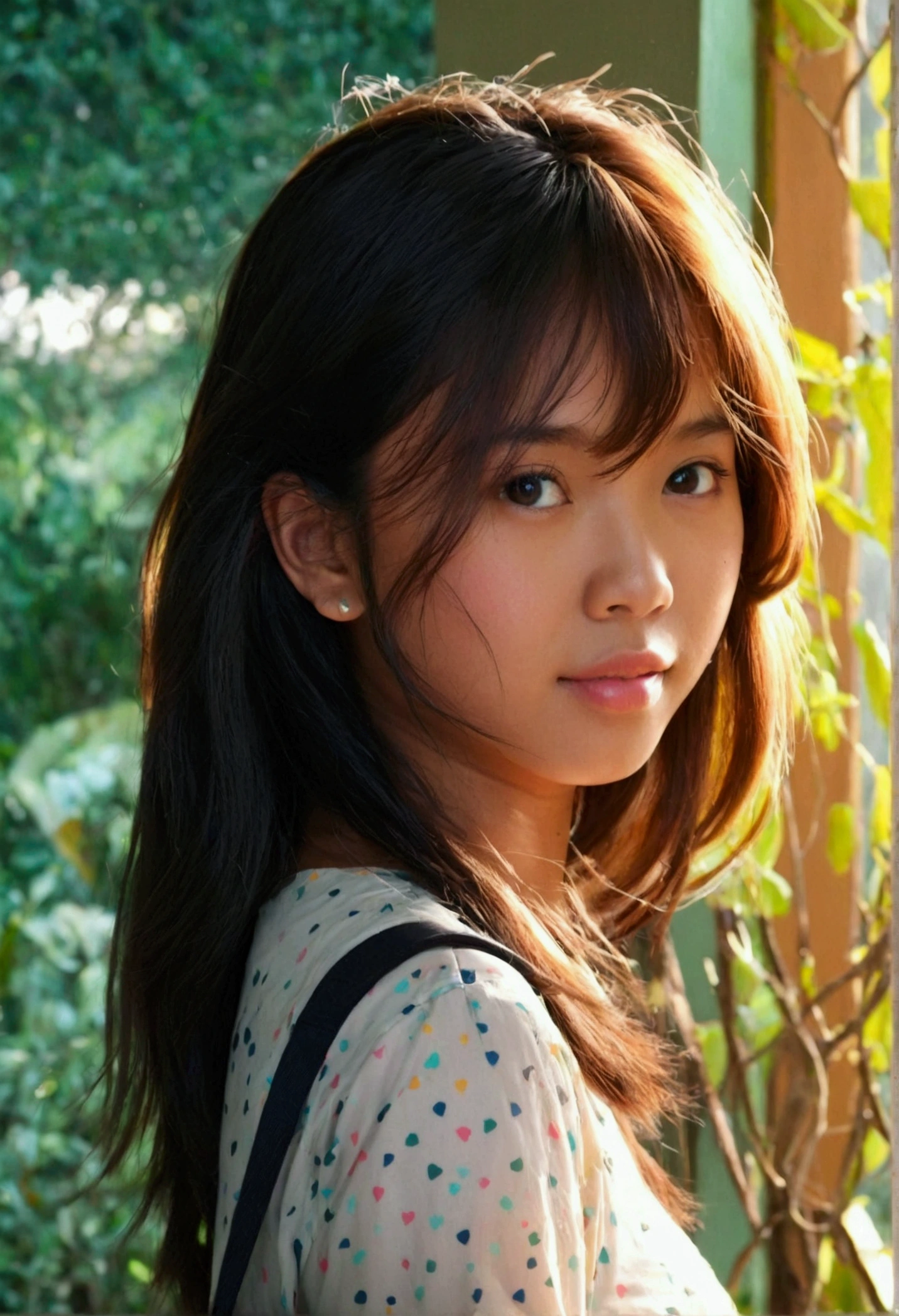 Cute Filipina teen girl. Nude at school