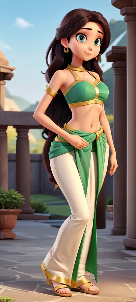Skinny girl with thin arms thin waist ,beautiful face ,huge breasts in saree ( lower waist) (whiten skin)
