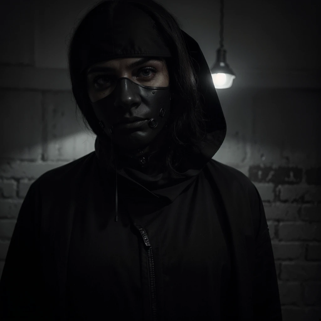 a serial killer man in a black trench coat, black gloves, full head mask, extremely detailed, dark and grim atmosphere, dramatic lighting, cinematic composition, moody colors, film noir style, chiaroscuro lighting, ominous presence, brooding expression, intense gaze, high contrast, intricate details, photorealistic, (best quality,4k,8k,highres,masterpiece:1.2),ultra-detailed,(realistic,photorealistic,photo-realistic:1.37)