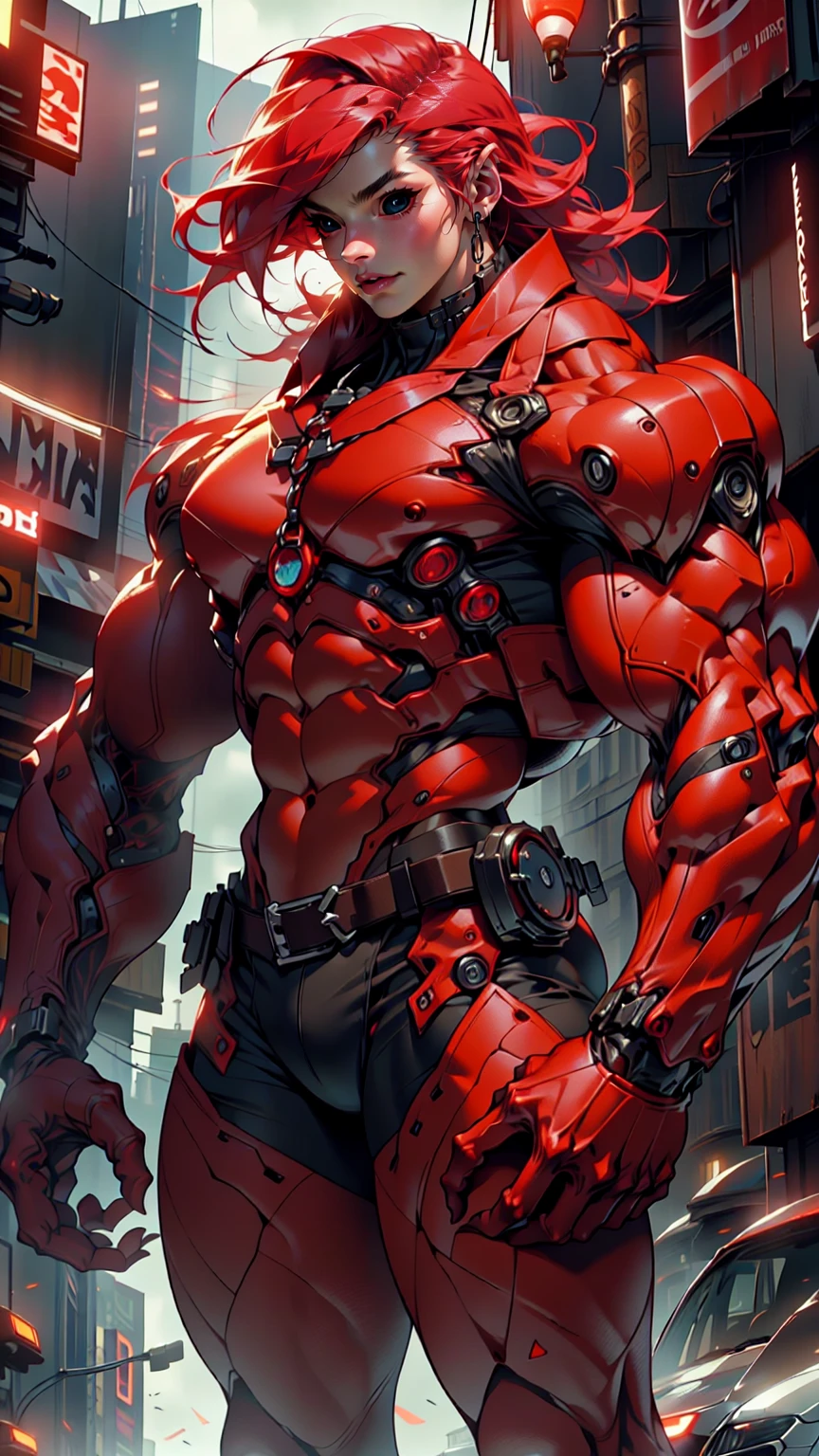 (1 girl), (megan fox), young girl, carnage muscular physique, seductive face, mouth wide open carnage style, long red hair, perfect muscular body, super skinny legs, cybernetic muscle suit, sissy, femboy, (carnage style physique),Fixhand, E-Girls_Mansion_Yang, kkw-colorc-neg, kkw-ph1