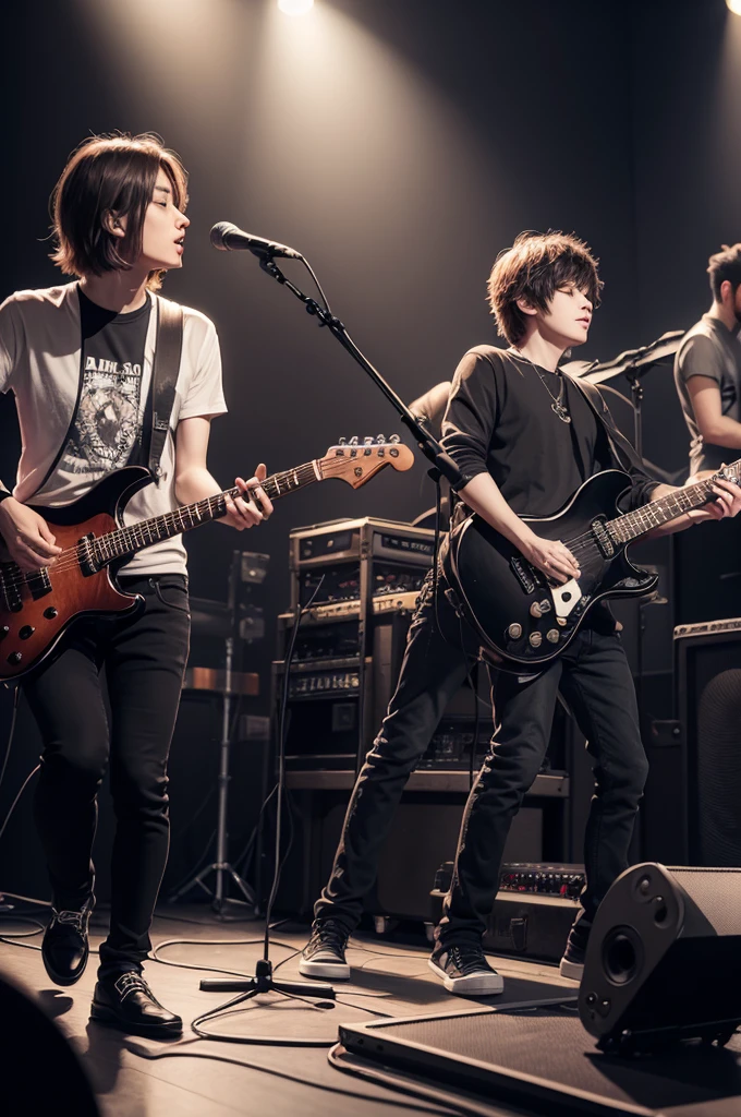 Band with keyboardists and guitarists