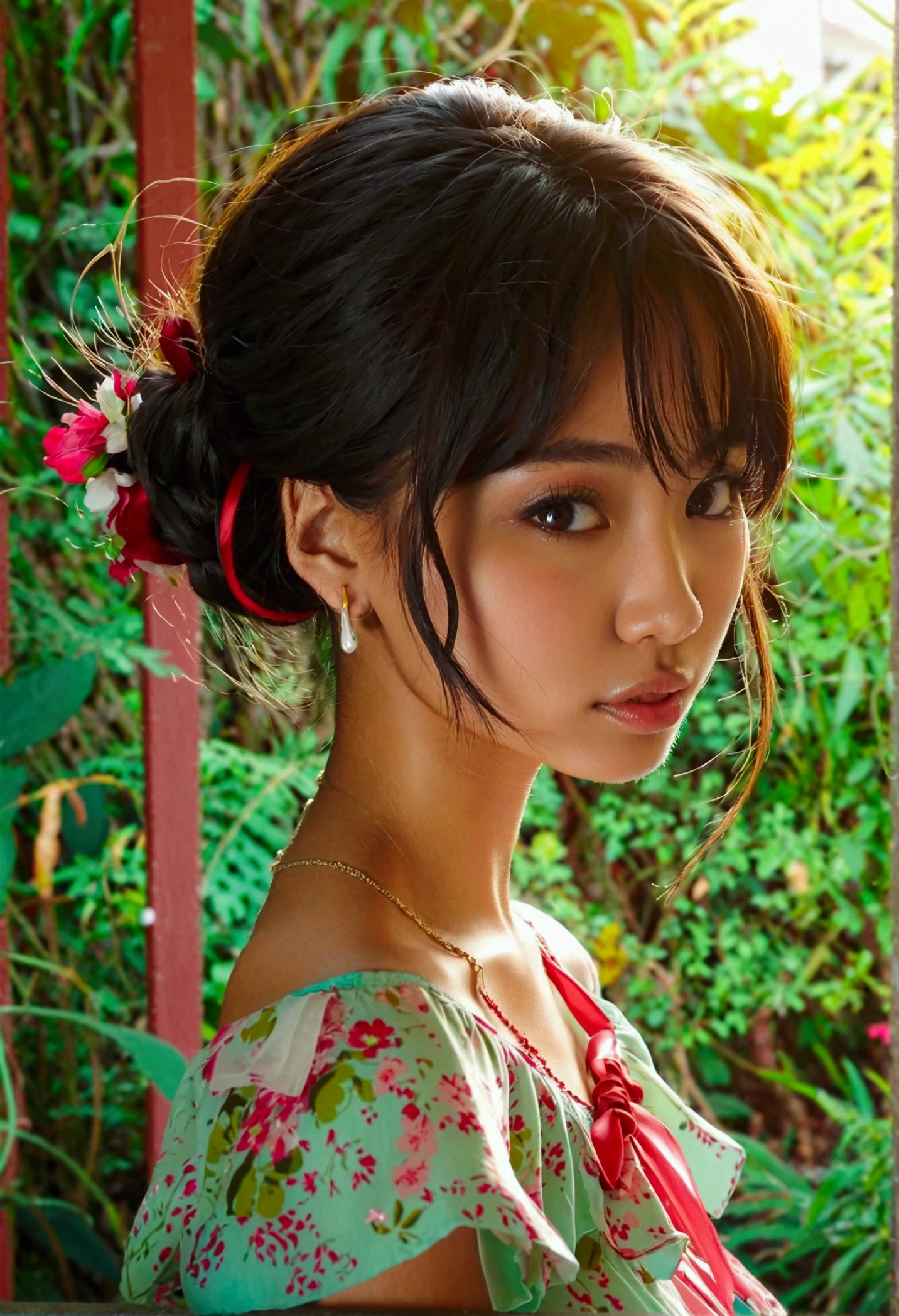 Cute Filipina teen girl. No panty at school