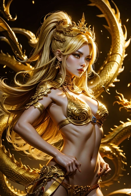(Golden Dragon、)woman、Wraps around the body