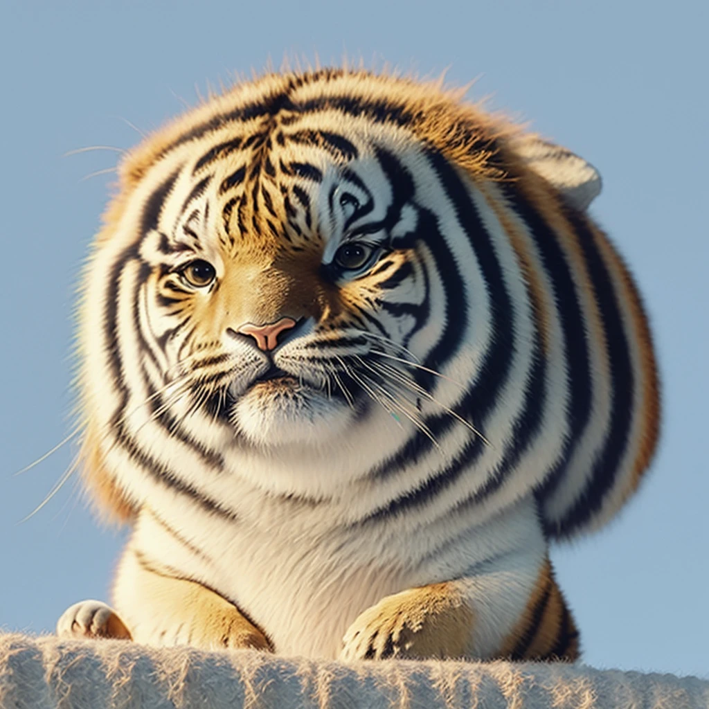 ((Tiger)), orange, Striped, Tiger color, Looking into the camera, no_human, Depth of written boundary, ((Sky Background)), ((White Background)) dark_Grams, Wearing DRK clothes_Grams, Deep Shadow, (dark: 1.4), (8K, RAW Photos, Highest quality, masterpiece: 1.2), logo, vector, Line Graphics, design, Inspiration, straight line, Symmetric