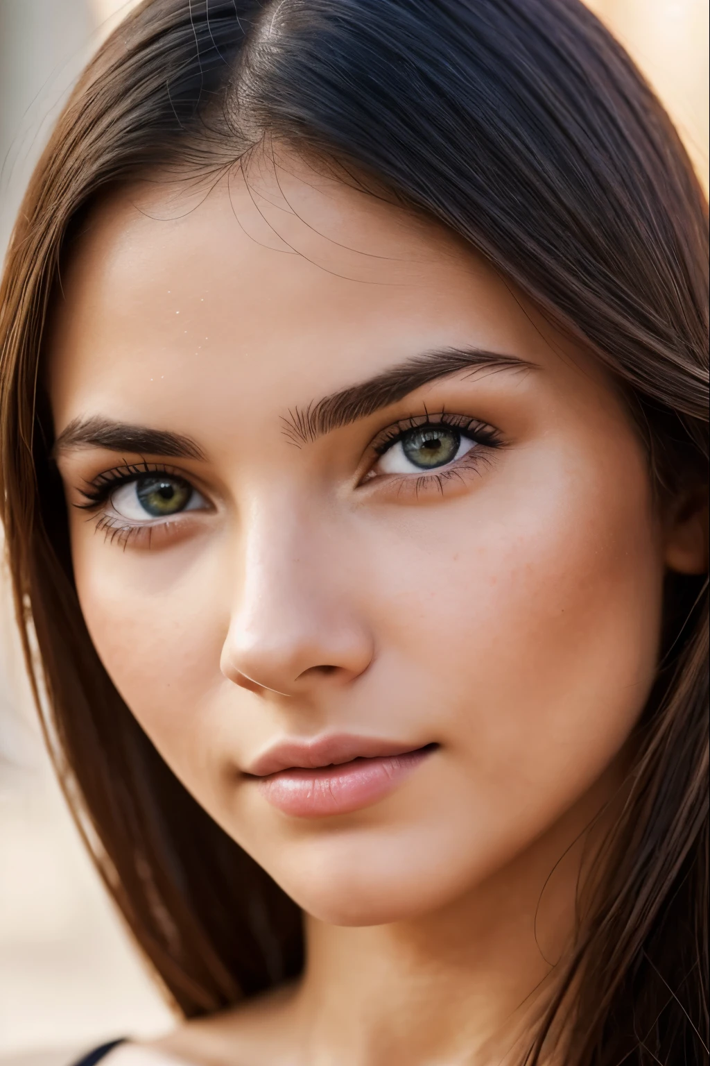 award winning close up detailed bright eyes, 200mm macro lens, in the heart of the historic district of Lisbon, a close-up of a woman, a beautiful mix of Portuguese and irish descent. Her face, proudly displaying acne, blemishes, and the shine of natural oils, is a celebration of genuine beauty. This 21-year-old embodies the unique blend of cultures, her eyes as deep as the Atlantic Ocean, Extreme Facial Detail with Visible Acne, Blemishes, and Natural Oils taken with Canon EOS R3 mirrorless camera, hyper-realistic skin rendering showcasing every pore, hair, acne, blemish, and trace of oil, dynamic evening illumination, natural beauty, realistic features, Vogue Portugal cover photo style, f/11 --uplight --ar 2:3 --q 2 --style raw --v 5.1
