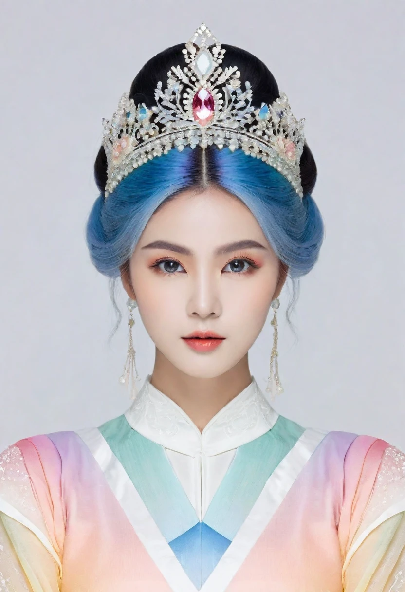 high quality，excellent work，A beautiful princess，Elegant and noble，Complex lines，Gorgeous details，Soft color scheme，Subtle Gradient，Combining art and mathematics，Ultra Detail，Trends in the art station，Sharp focus，Studio Photography，Intricate details，Highly detailed，Center，Perfect symmetry，Bright colors，Pure white background,