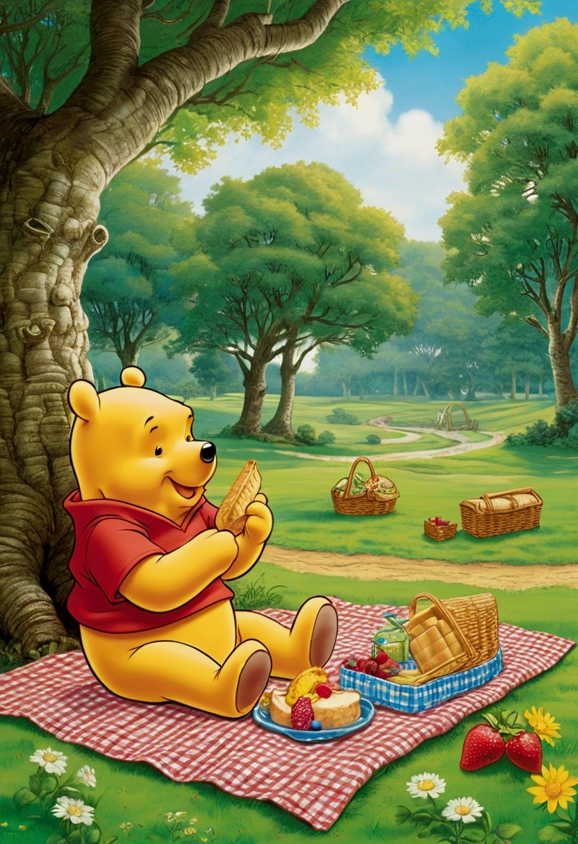  (Winne the pooh) having a picnic alone