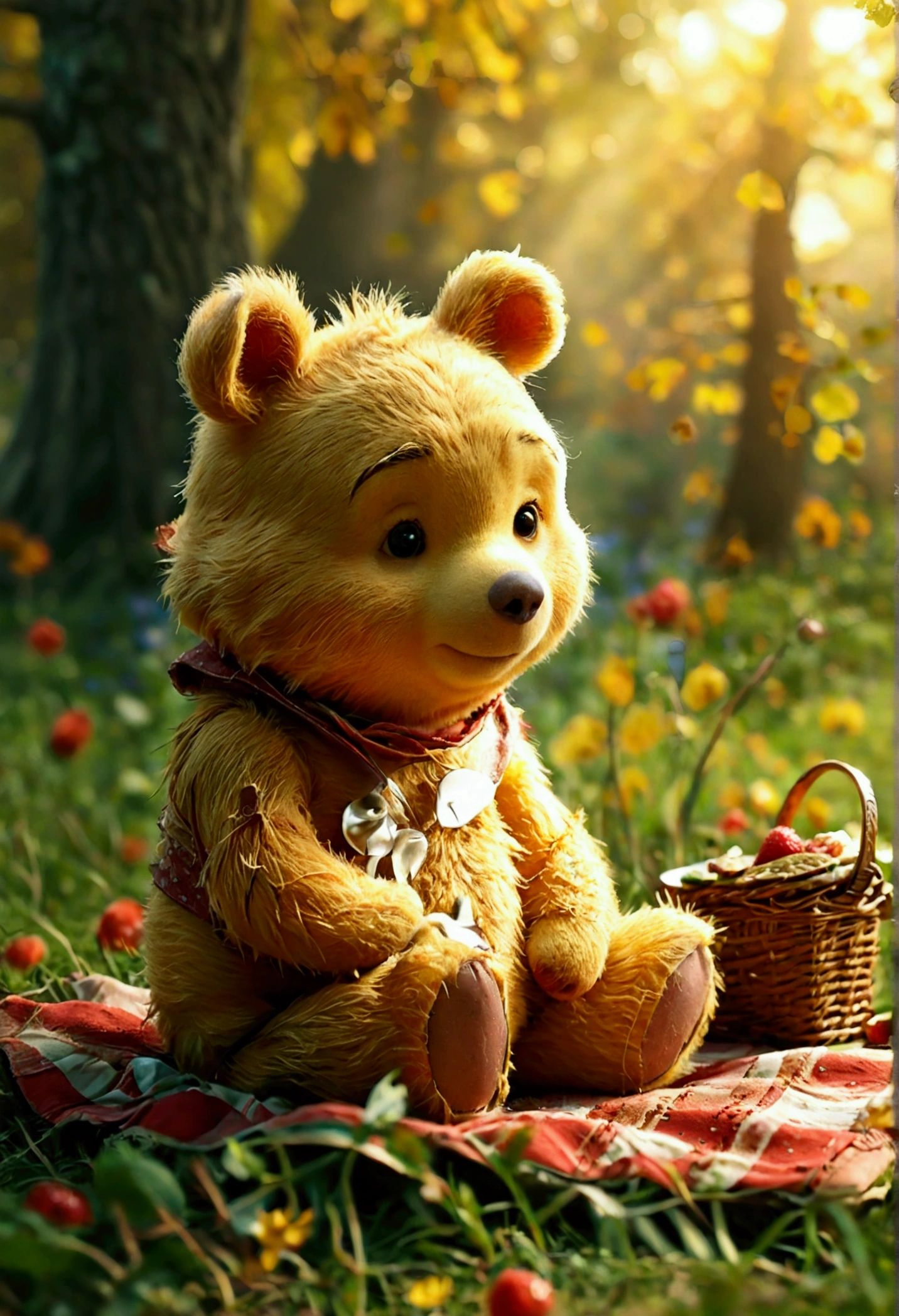 (Winne the pooh) having a picnic alone