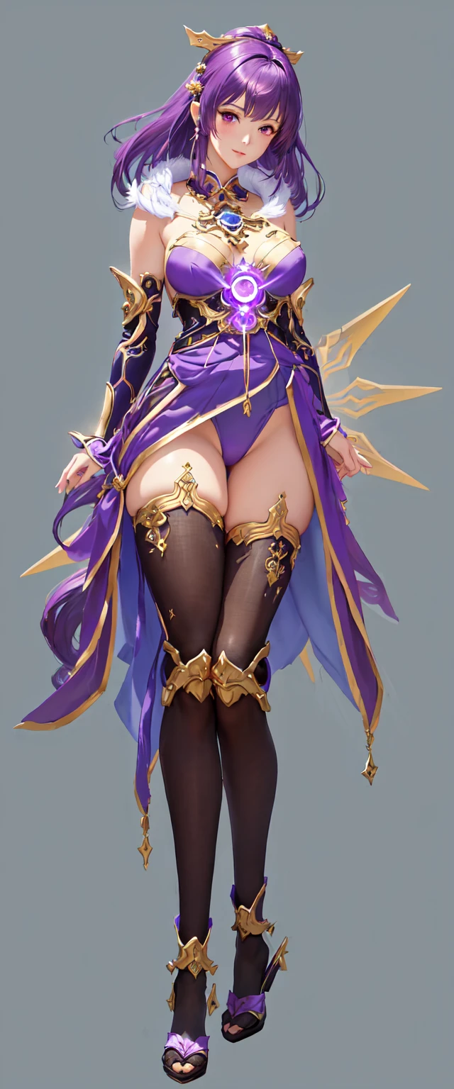 Close-up shot of cartoon woman in purple costume, Style Art, Fantasy Costume, Epic Mage Girl Character, Art style, 概念Art style, Humanity :: Shrine maiden, Whole body concept, Extremely detailed Artgerm, ! Dream Art, detailed Whole body concept, Super detailed fantasy characters, Shadowverse character concept