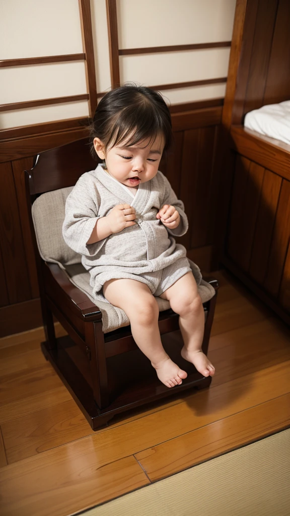 A is crying alone in a Japanese-style room