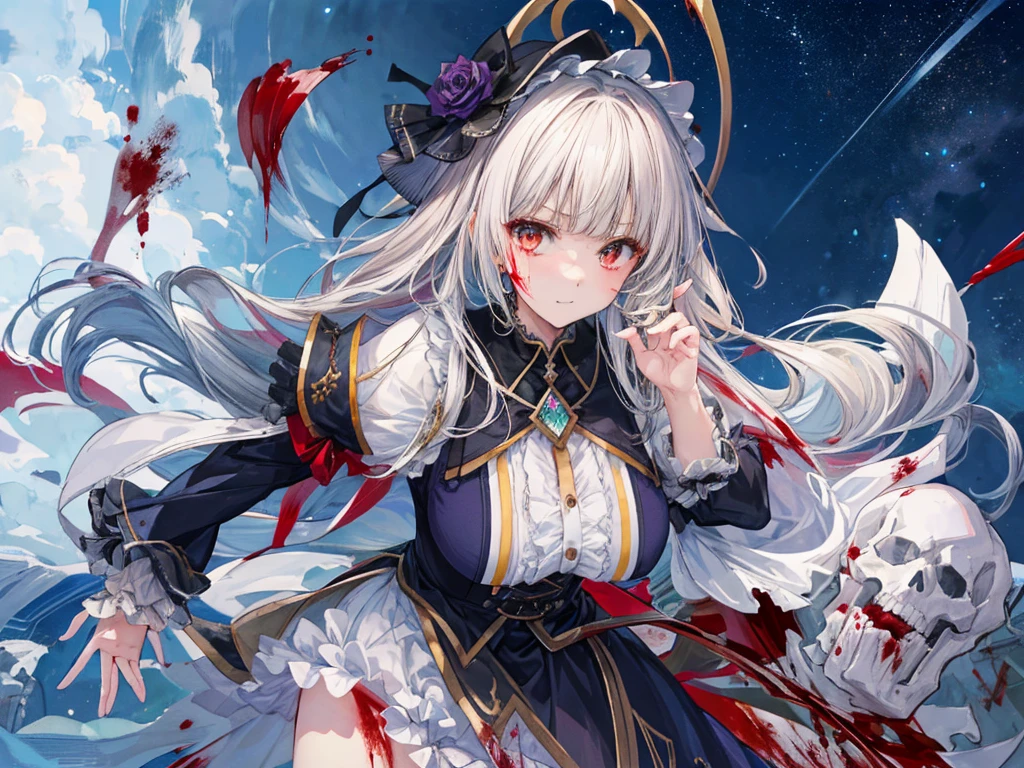 (Highest quality)), ((masterpiece)), ((Very detailedな)), (Very delicate and beautiful),(Rose fractal art:1.3),beautiful girl, 長いblondeの髪,魅惑的な笑face,Crazy Smile,Has a sharp weapon,Swarms of Dark Monsterultiple skulls on the ground、周囲に複数のzombie、死んだ腐ったBloodに飢えた邪悪なzombie, Girl Venom, 黒い共to be bornto be born物が付着している, Bloodまみれの,(Bloodしぶき:1.6),, Evil look, Psychopathic, Torn clothes,(Bloodしぶき:1.6),, Torn Costume, sexy, reveal, Combat Stance, Very detailed, Vibrant appearance, Creative Action, Very detailed, Imaginative, Sensual, Voluntary, all breasts, sexy, reveal, Highest quality, skinの質感, Intricate details, (Highest quality, masterpiece, 超High resolution), (8k wallpaper, High resolution, High resolution, to be born), (credibility: 1.4), (whole bodyショット), One Girl, ((Anime Girls)),,(Bloodしぶき:1.6), ((Fantasy Witch Costume)), ((Flowing white hair)), ,(Bloodしぶき:1.6),Female curves, Large Breasts, Thick thighs, sexyな平らなお腹, 完璧なhand, 完璧なアニメのface, ((dark ta dress)), Are standing, ((邪悪な笑face)), ,(Bloodしぶき:1.6),Victorian cities, gaslight, Steam circulates, Moonlight Illumination, night間照明, A sky filled with stars and galaxies,(Bloodしぶき:1.6),アニメzombie魔女デザイン, ねじれた笑face、Bloodまみれの、頭からの出Blood、Bloodしぶき、,(Bloodしぶき:1.6),Crossbones, skull, Streetwear Design, protector, Horror Style, Full Design, Huge breasts, Very detailed, Realistic, Dark fantasy, Gloomy atmosphere, Intricate details, Crazy Smile, 狂ったeye, Cute and stylish hair band,(masterpiece:1.2, Highest quality), Scary atmosphere、Distorted facial expressions、Horror Art、Bloodの雨、Bloodを流す、Bloodしぶき,(Bloodしぶき:1.6),悪魔のeye、greenいeye、scar、火scar、whole body、Torn hair of a woman dressed in slave clothing、(Long Hair)、(eyeにかかる長さの前髪)、Black Hair、(((eyeの下のクマ)))、green白いskin、Feeling unwell、Pathological、邪悪な笑face、狂ったeye、(Grin)Dramatic makeup,Create mixed media art、,Horror 1 Girl, Open_mouth, , green_eye, Blood, Tilt_red_skin, Injury, Blood_In addition_face, Bandaged_arm, Blood_In addition_zombie, Blood_In addition_hand , Open your eyelids wide, The trend is all, mouthを大きくOpen, mouthを開けてteethをむき出しにする,獣のような鋭いteeth, Wide lips, 非常に広いmouth, Vermilion cheeks, blonde, ,(Bloodしぶき:1.6),Princess Cut, Ribbon hair ornament, brooch, Otaku Room, Well-built body, Nice body, Ample breasts, Thick body,eyeを大きく開いて、Scary atmosphere、Distorted facial expressions、ねじれた笑face、Bloodまみれの、頭からの出Blood、Bloodしぶき、whole body、,(Bloodしぶき:1.6),Long Hair、Long bangs、Well-built,Broad shoulders,I focus,(face),Messy Hair,いeye,(光るeye),green信号,笑face,big 笑face,teeth,psycho 笑face,gesugao,Dark city background,darkness,night,(close),良いeye, 良いteeth,サディスティックな笑face,,all,光沢のあるskin,詳細なface,Beautiful body, mouthからの白い息 Luxurious lace long gloves、A charming Western alley、Gothic architecture、Western architecture、Fantasy World、
