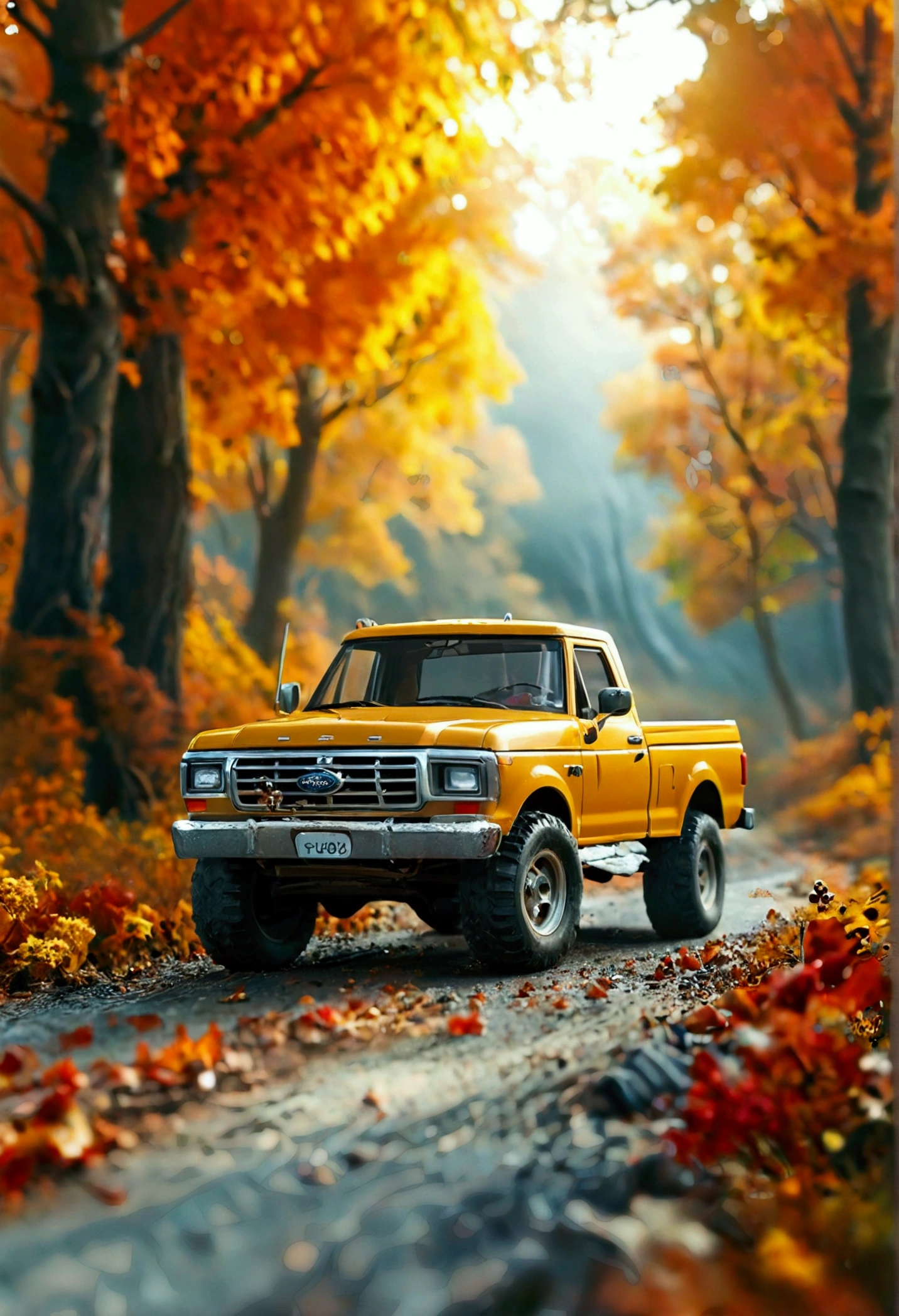 (Winne the pooh) driving a Ford F150