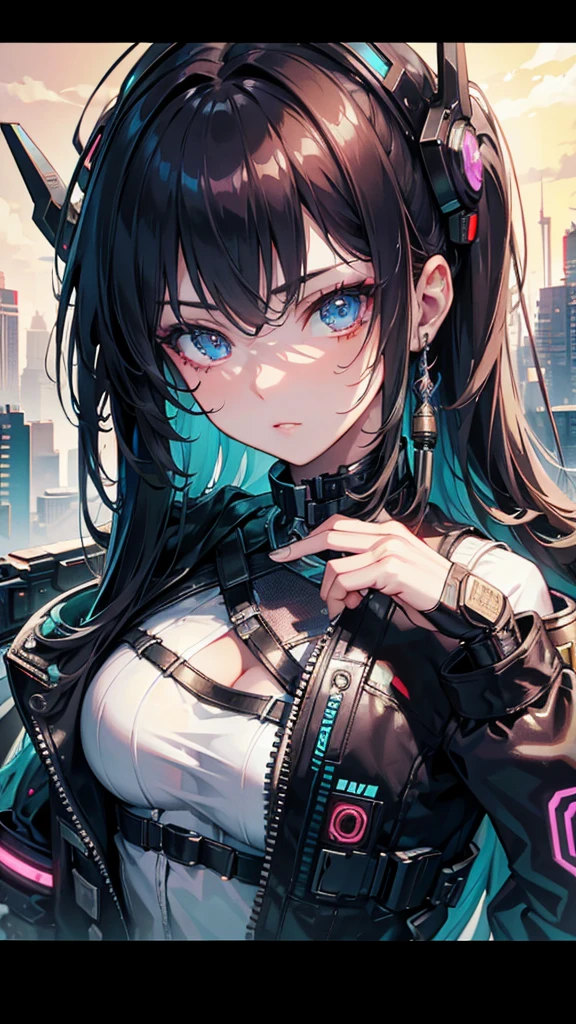Cyberpunk, beautiful women, Ultra-detailed, master piece, best quality, high resolution, beautiful eyes, detailed eyes, detailed face