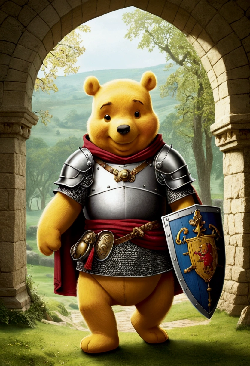  (Winne the pooh) as a medieval knight