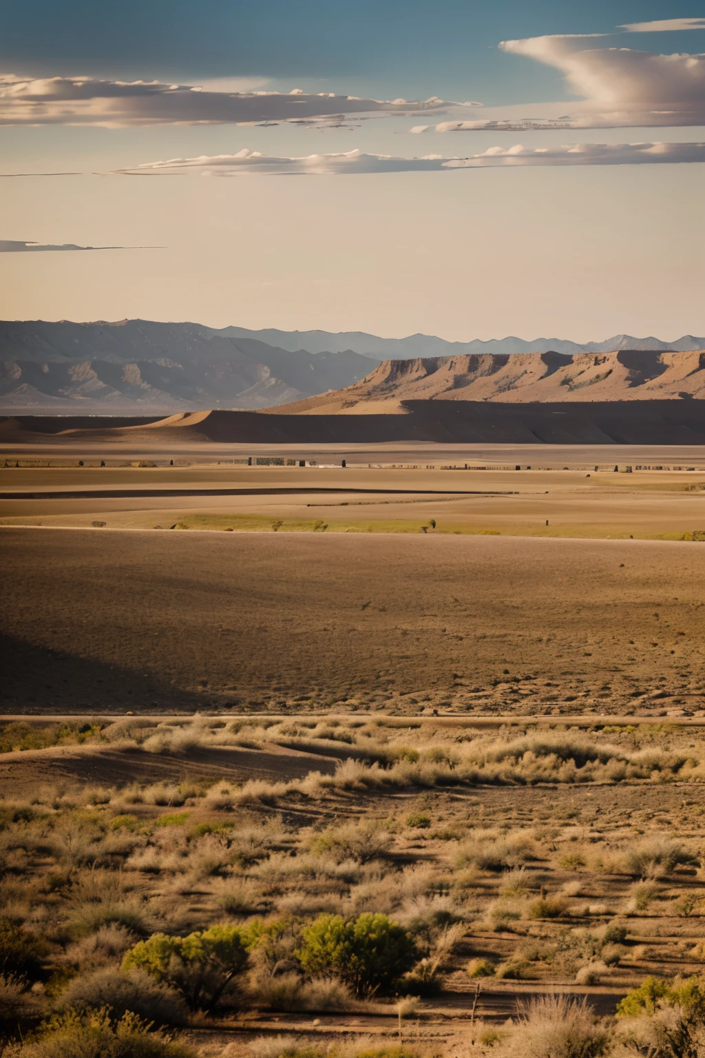 Savannah, desert in the distance, rolling fields everywhere