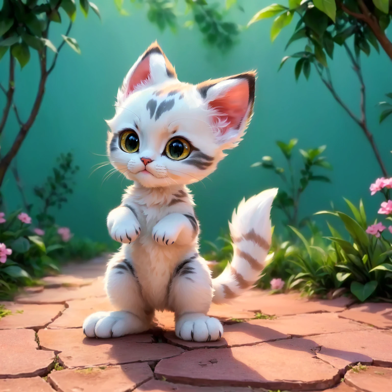 Close-up of a cat standing on its hind legs, Lovely数字, Lovely detailed digital art, Lovely 3 d render, Lovely digital art, anime visual of a Lovely cat, Disney&#39;s Bambi cat, very beautiful Lovely catgirl, Anime cat, Lovely cat, Sora is a cat, Lovely! C4D, Lovely cartoon character, realistic Anime cat, a Lovely cat