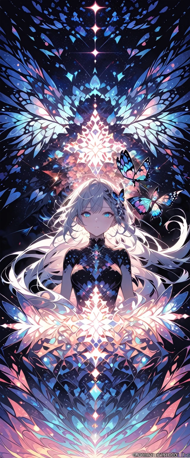 (masterpiece, Highest quality, Highest quality, Official Art, beautifully、aesthetic:1.2), (One girl), Very detailed,(Fractal Art:1.3),colorful,Most detailed,Upper Body, [race],[jewelry],[flower],[[butterfly]],