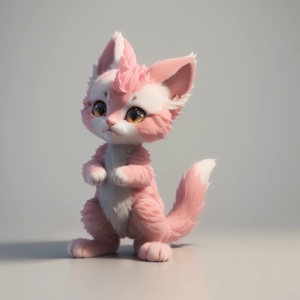 Close-up of a cat with a white and pink tail, Lovely 3 d render, Lovely数字, 3D rendering style, Animated Characters, Redshift Rendering, Rendering in Blender, Rendering in Arnold, blender eevee render, Lovely detailed digital art, Furry Characters, Cartoon Rendering Keyshot, Lovely! C4D, Rendering with Maya and Houdini