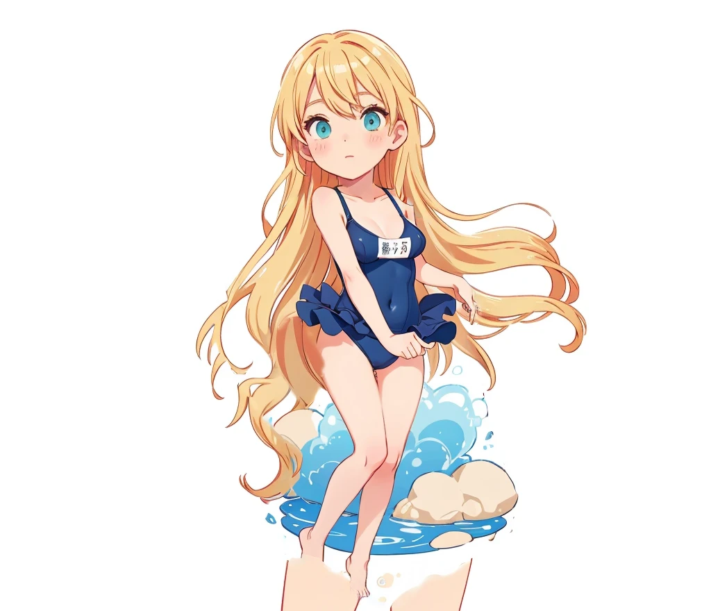 dark blue sukumizu, medium breasts, sukumizu, (facing to the right), full body swimsuit