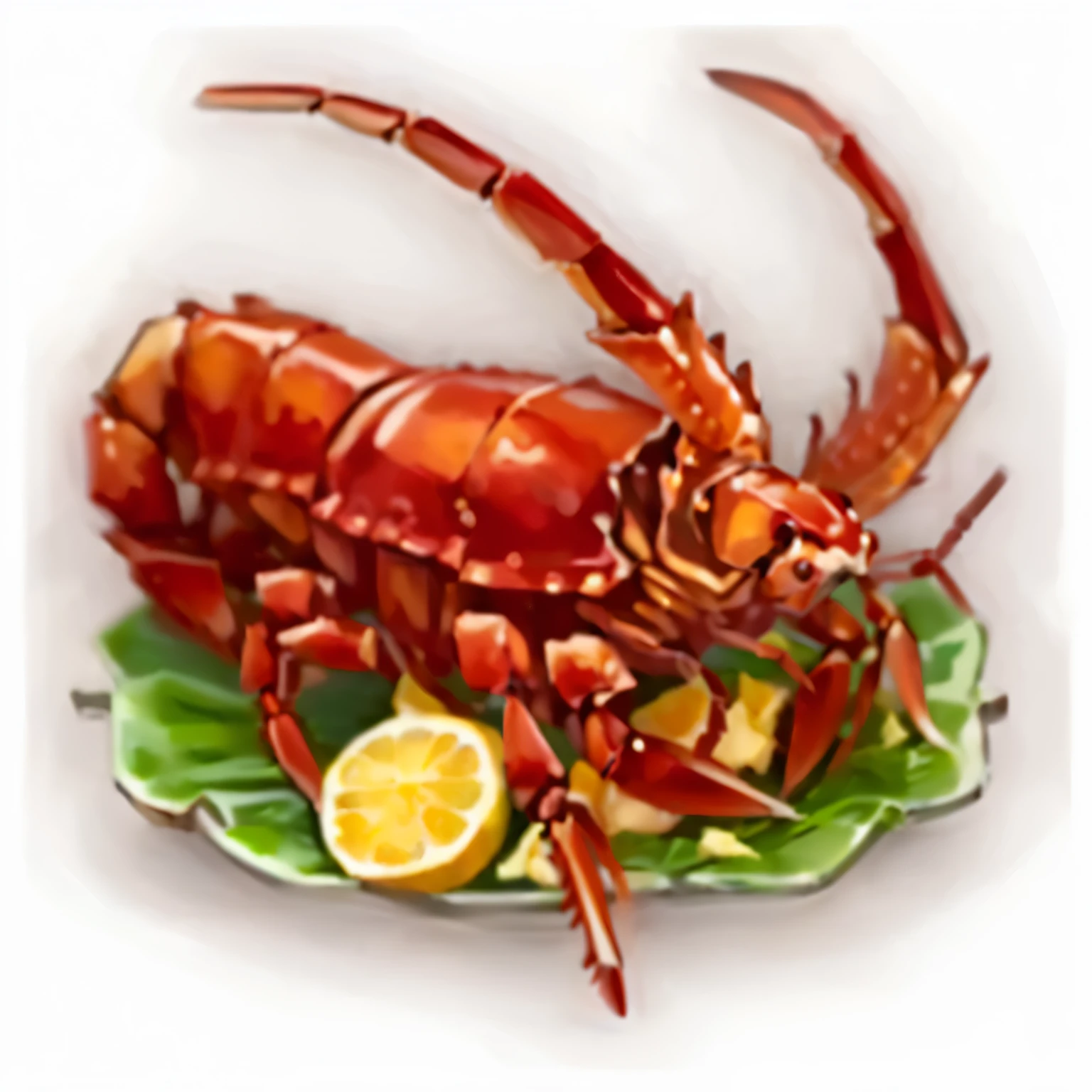 a close up of a 龙shrimp on a plate with lemons, 龙shrimp themed armour, 龙shrimp, Crustaceans, 🦩🪐🐞👩🏻🦳, Crabcore, hermit Crab titan, Crustaceans head, headCrab, Chitin, cockroach, shrimp, Fearful, cockroach lady, Crab, cockroach character