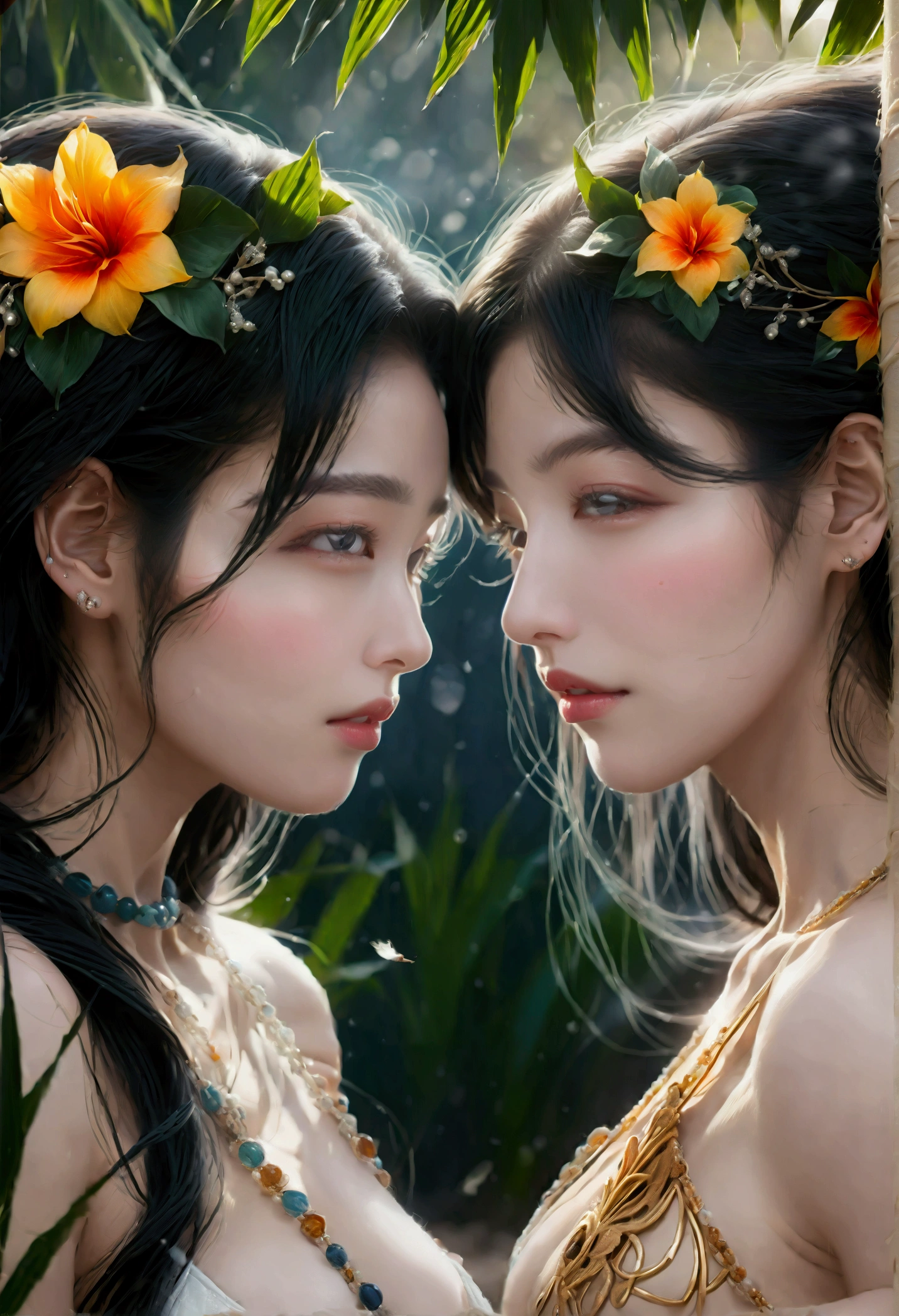 Beautuful Women,bite lips,sandbeach,Bracelet,耳Nipple Ring