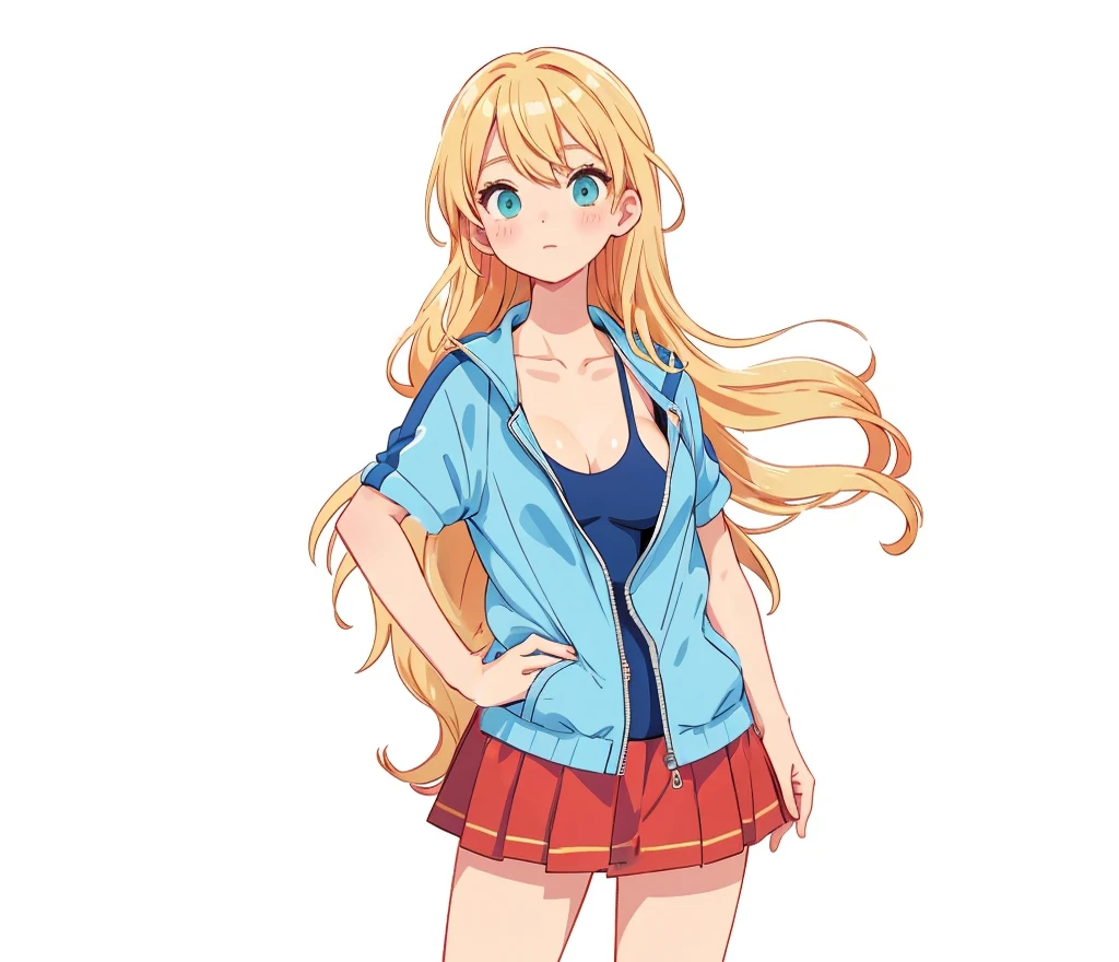 dark blue sukumizu, medium breasts, one piece sukumizu, (facing to the right), one piece swimsuit, sukuuru mizugi, light blue jacket over clothes