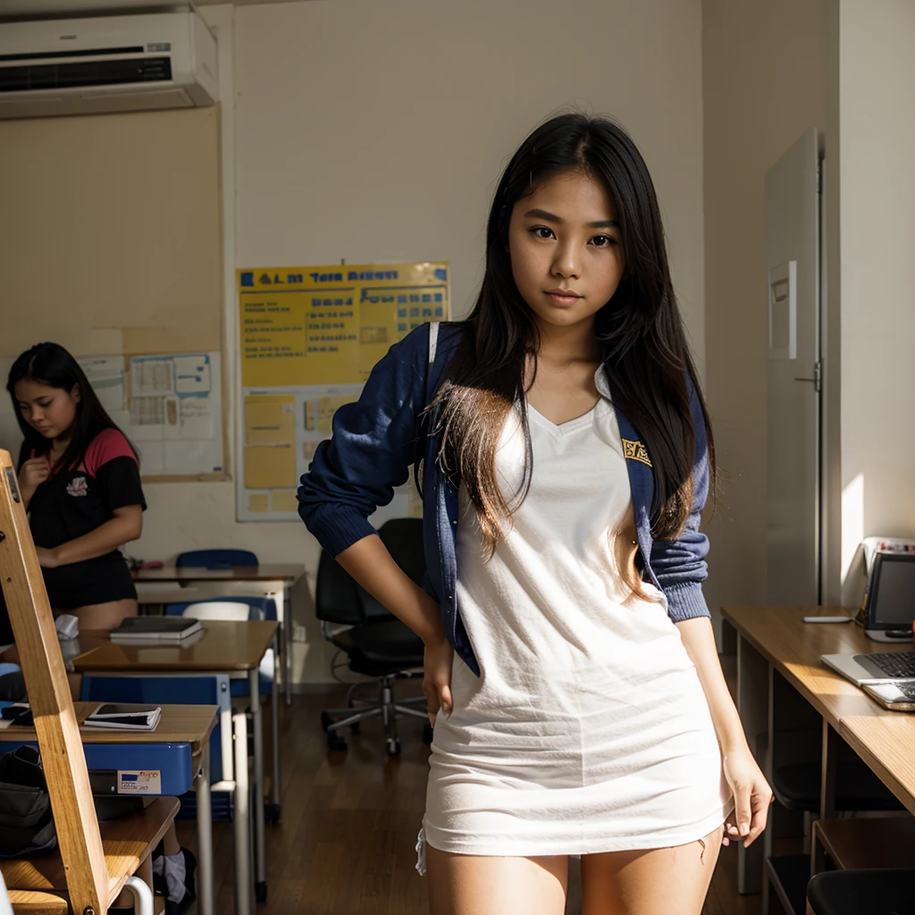 Filipina . No panty at class