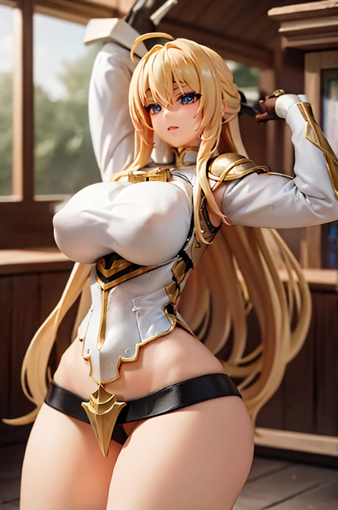 Long blonde knight Nipples strong Big Breasts