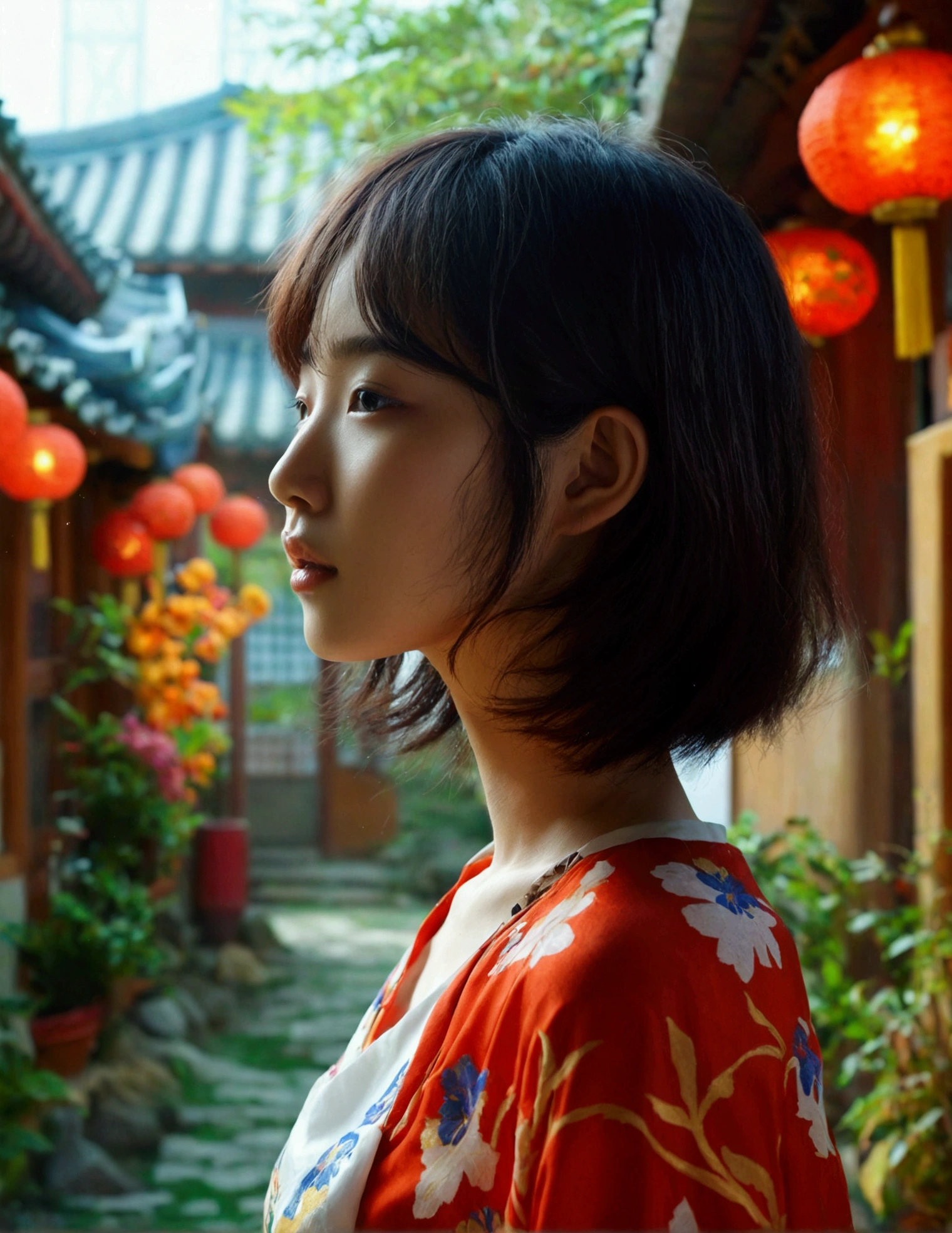 Create a realistic young Korean model 