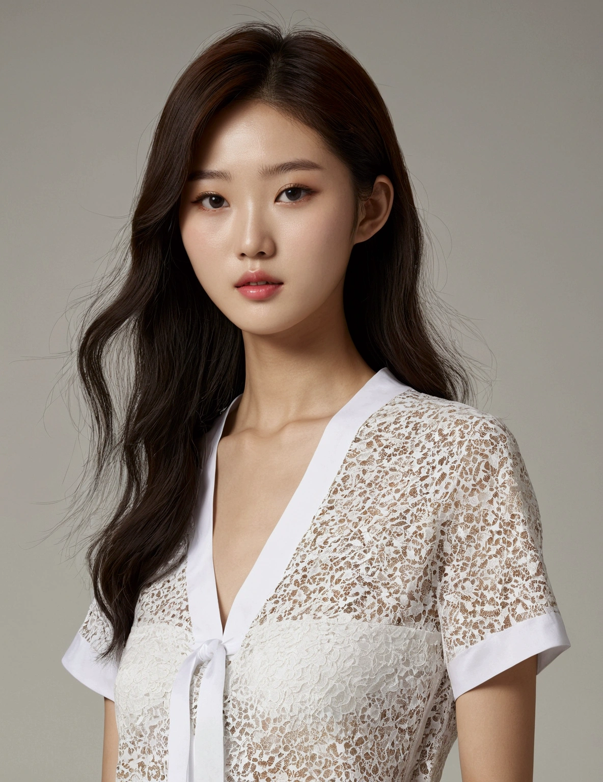 Create a realistic young Korean model