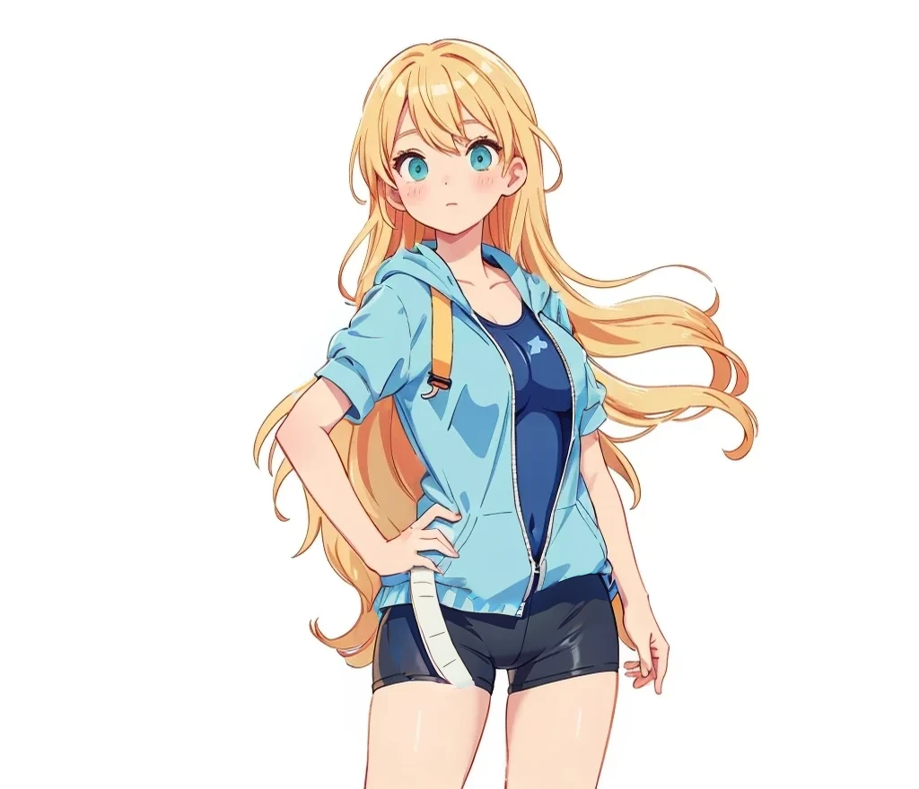 bottom of a jacket on top of bloomers, black shorts