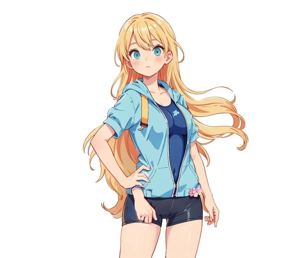 bottom of a jacket on top of bloomers, black shorts