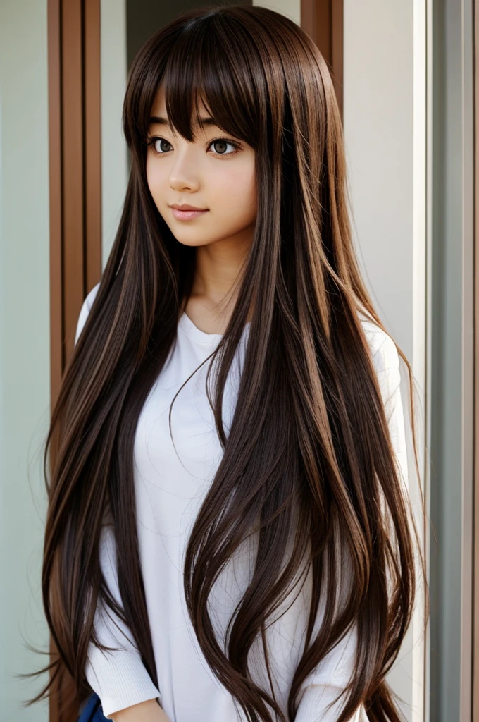 Cute introverted long hair amine 
