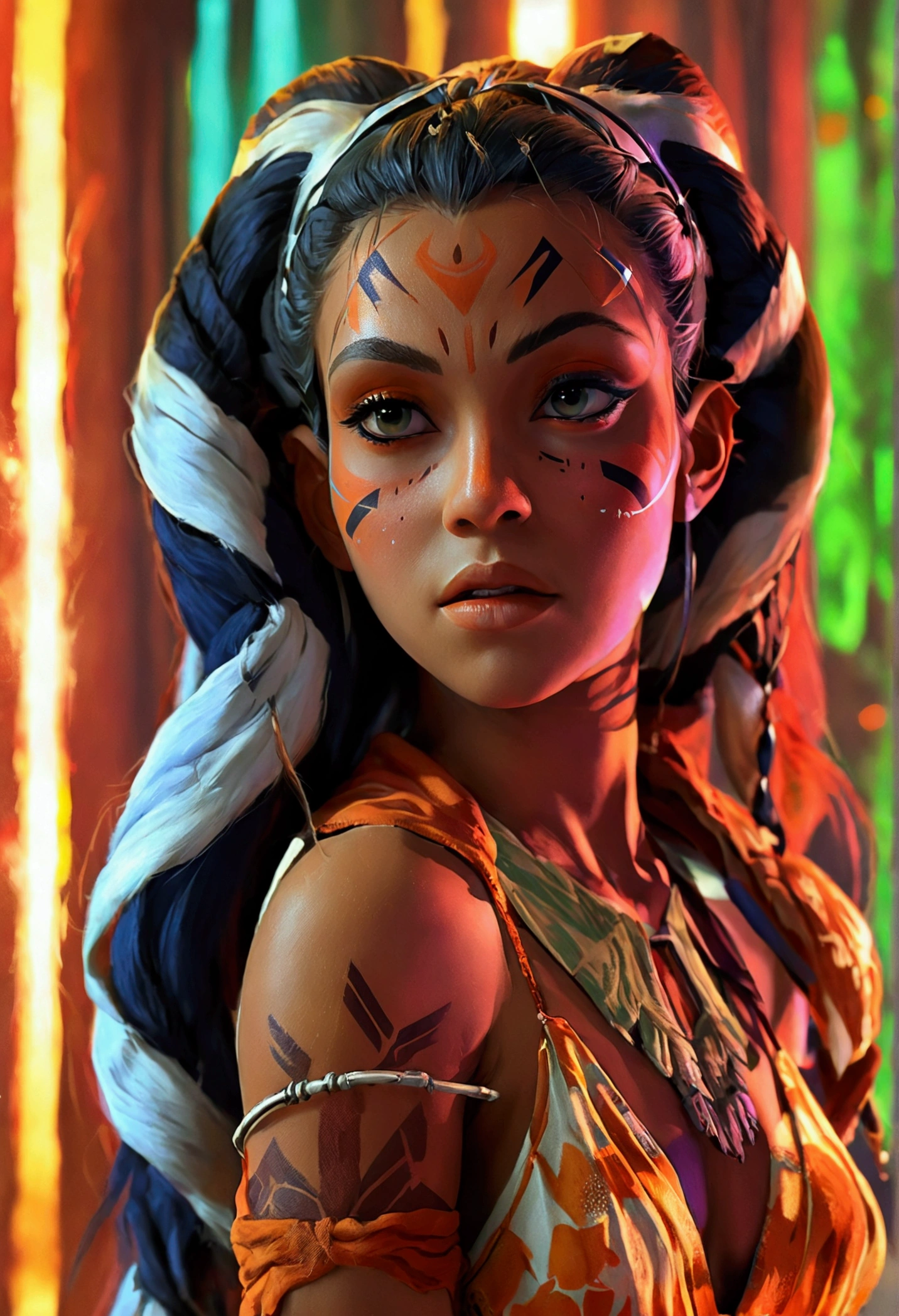 (Star wars Ahsoka) in a mini summer dress