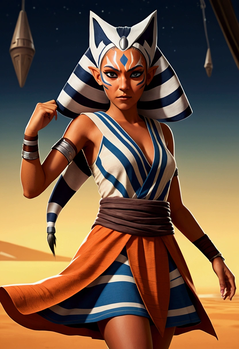  (Star wars Ahsoka) in a mini summer dress