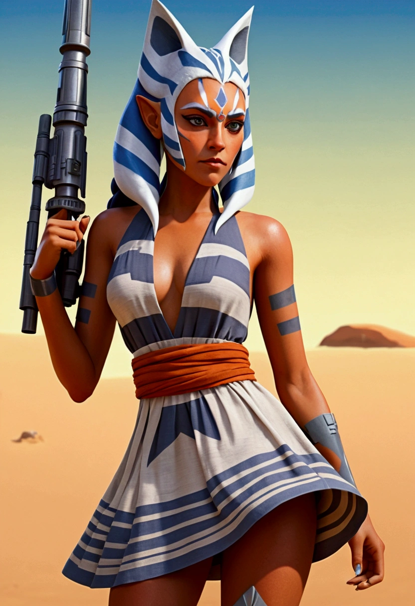 (Star wars Ahsoka) in a mini summer dress